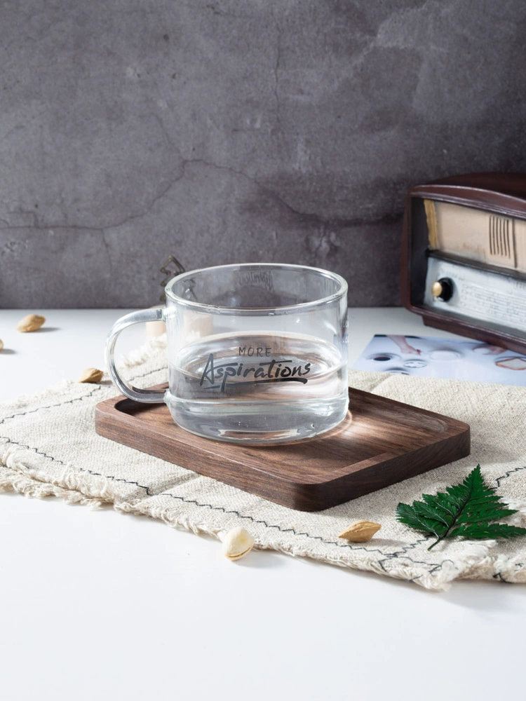 Небольшой поднос из цельного дерева небольшой размер деревянные кофейные подставки прямоугольный стол стеклянная чашка чая лоток изоляционная подушка
