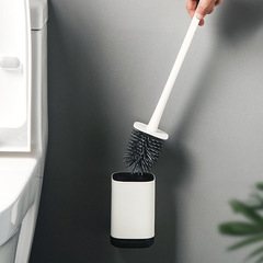 Silicone toilet brush without dead ends toilet brush long handle wall-mounted household artifact bathroom cleaning set