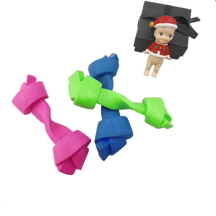 Fabricante en stock transfronterizo nuevo TPR nudo hueso perro aliviando tapado divertido molar resistente a la mordedura juguete para mascotas