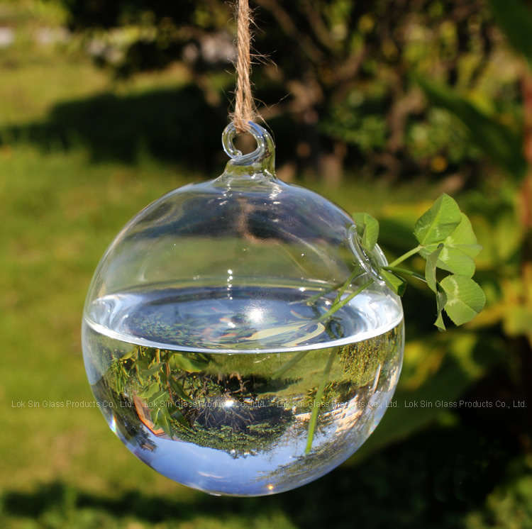 Colgante florero de cristal transparente bola colgante creativo flor hidropónica dispositivo decoración del hogar Accesorios la boda