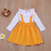 Girl’s suit Korean version Auricularia collar and strap skirt suit