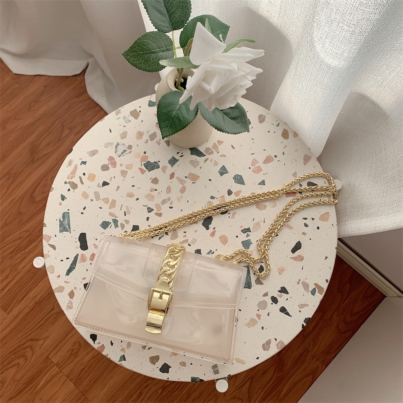 Summer 2025 new gradient jelly bag, fashionable color-blocking chain bag, crossbody single-shoulder bag, ladies' small bag undefined