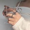 Tide, fresh ring, silver 925 sample, Japanese and Korean, on index finger, internet celebrity