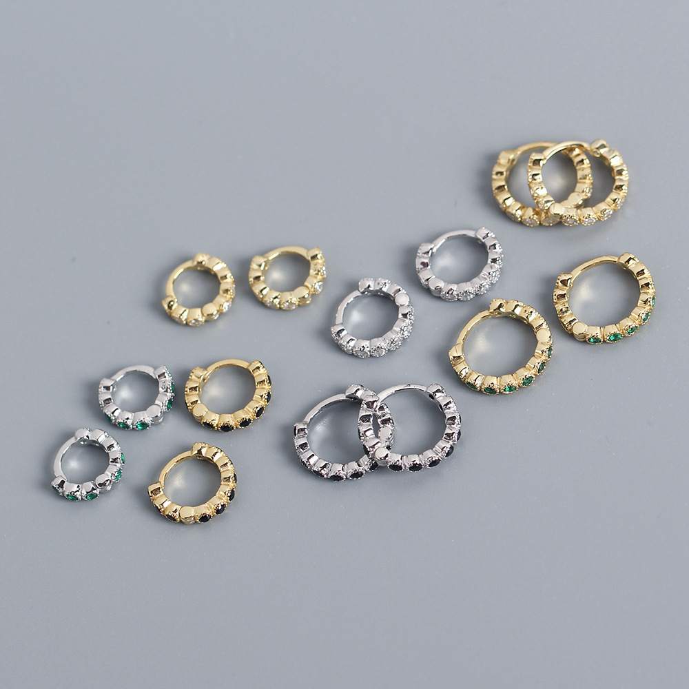 2g Weight 0.03µm Gold Plating Thickness Electroplating Gold Plating Process 925 Sterling Silver Ear Needle Material 18K Real Gold Plated Plating Material Rhinestones Inlay Material Earrings Classification Fashion Geometric Sterling Silver Rhinestones Earrings 1 Pair