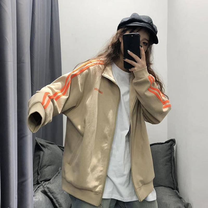 跨境速卖通秋冬新款百搭棒球服运动情侣装上衣宽松韩版女学生外套|ru