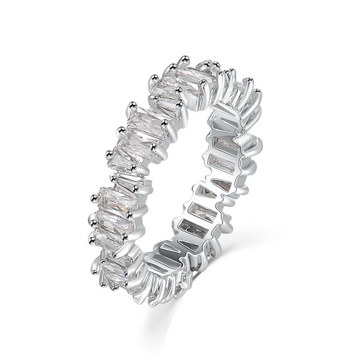 Kashishi Accessories Cross-border Hot Sale Source Colorful Step-Cut Zircon Rings ECG Women's Fashion Personality Rings