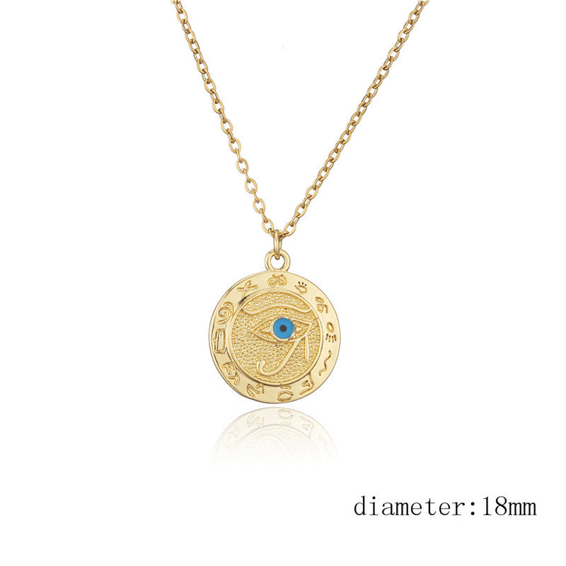 Fashion eye copper inlaid colorful zircon necklace wholesale