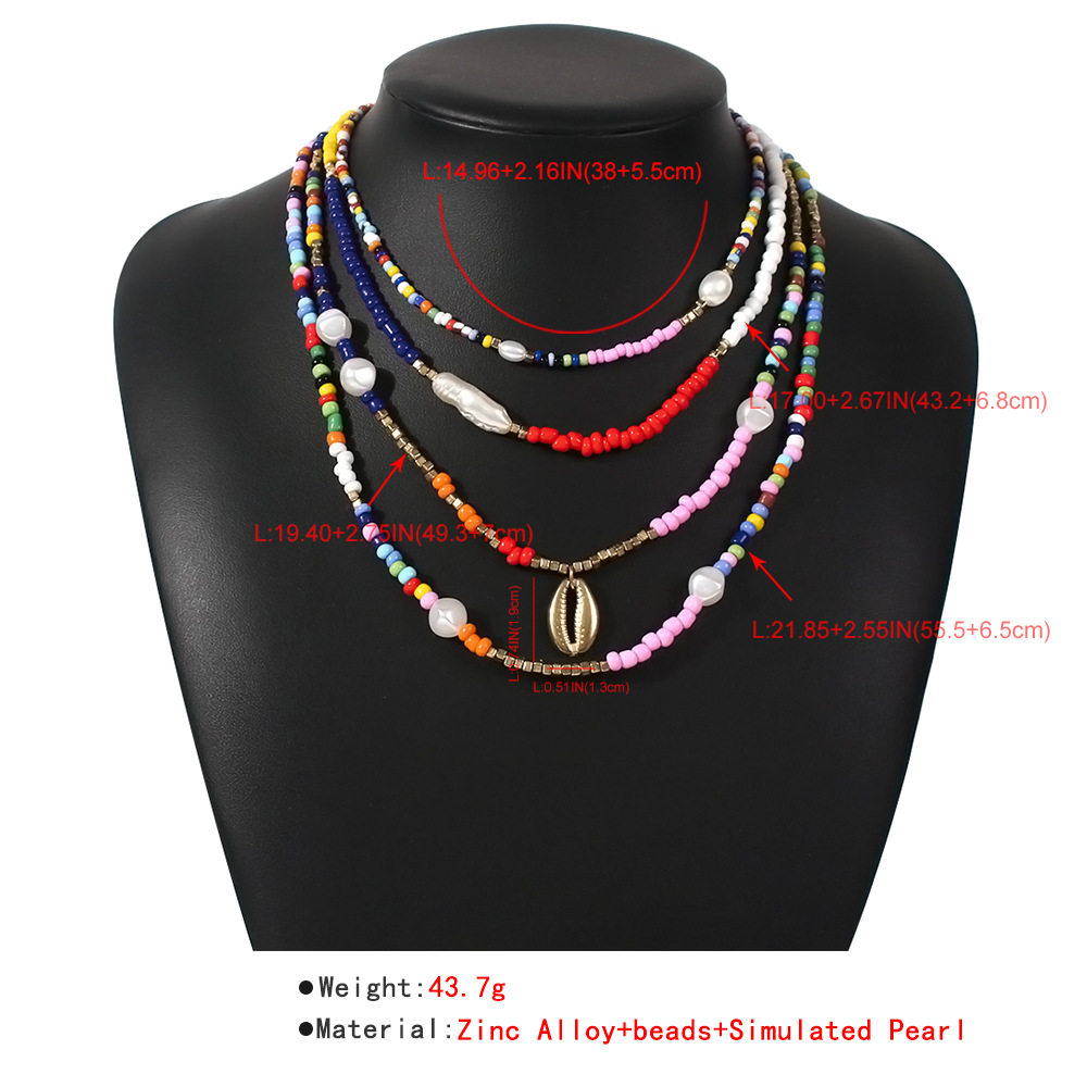 Bohemian  Rice Bead  Fashion Ethnic Style Imitation Pearl  Alloy Necklace display picture 5
