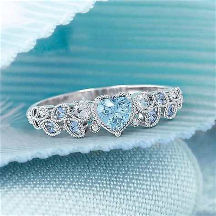 1 Piece Fashion Heart Shape Alloy Plating Inlay Zircon Women's Rings display picture 2