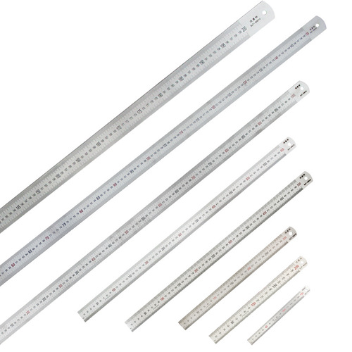 Thickened stainless steel straight ruler double-sided imperial/metric scale carpenter's square marking drawing scale 15cm-3m steel ruler
