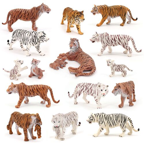 Cross-border simulated wild animal model solid static children's toy set Siberian tiger tiger model ornaments