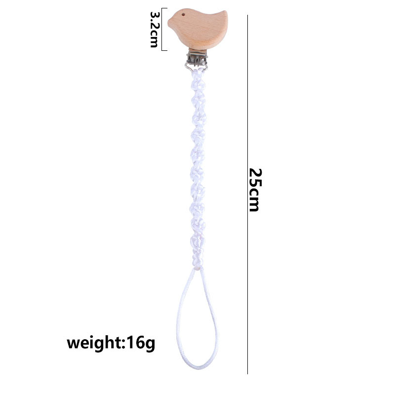 Nueva haya de dibujos animados animal chupete clip DIY bebé creativo hecho a mano tejido chupete cadena pezón cuerda