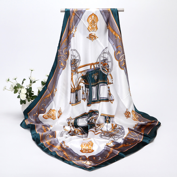 Pañuelo de satén estampado para mujer pañuelo cuadrado de seda_voghion.com
