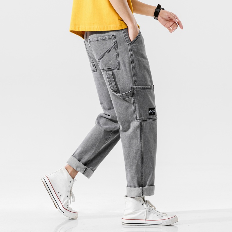 man Explosive money Jeans Ninth pants Korean Edition Trend Chaopai Haren leisure time Jeans Versatile new pattern trousers