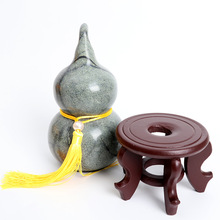 厂家供应金丝玉葫芦玉器雕刻工艺品桌面摆件金丝墨玉小葫芦美观