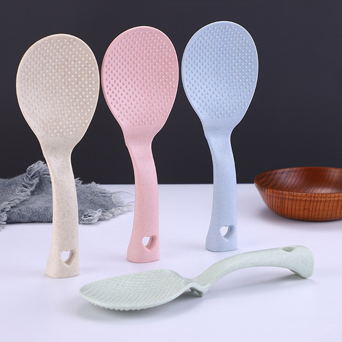 Wheat straw rice spoon, standing creative kitchen rice spoon, street stall dollar store household rice cooker rice spoon