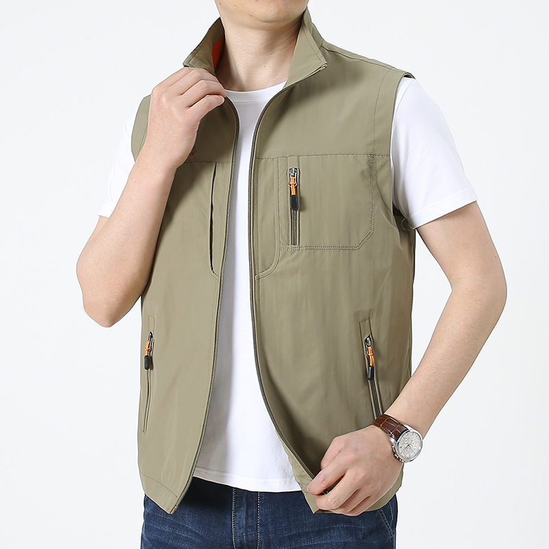 Chaleco transfronterizo de los hombres al aire libre multi-Bolsillo pesca fotografía publicidad secado rápido más tamaño Chaleco de procesamiento LOGO al por mayor