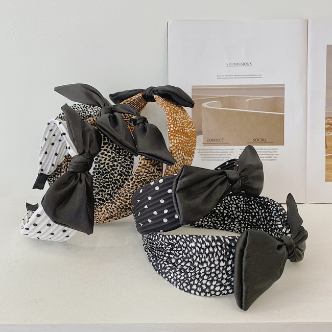 Koreanische Version Des Plissierten Bowknot-stirnbandes Mit Leoparden Muster display picture 2