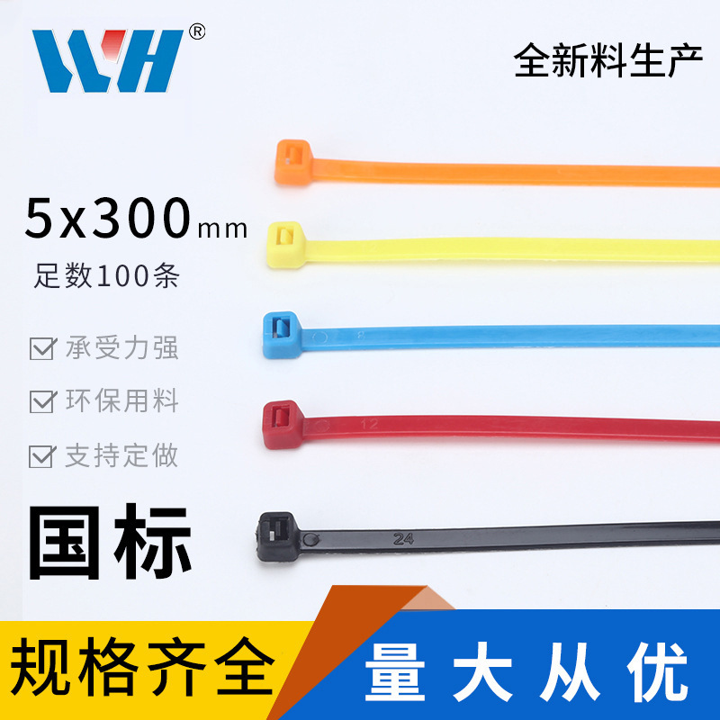 工厂直销自锁式尼龙扎带5×300非标250条/包彩色扎带自锁式捆线带