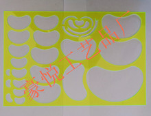 精雕荧光绿 异形镂空设计珠宝PVC绘画模板 战术坐标尺腰子尺