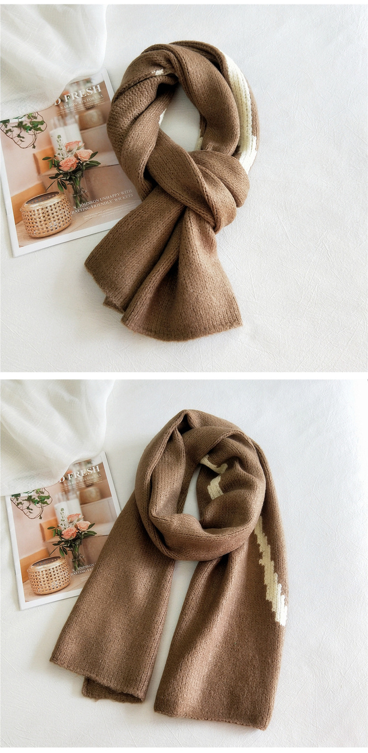 Korean New Knitted Woolen Warmth Scarf display picture 16