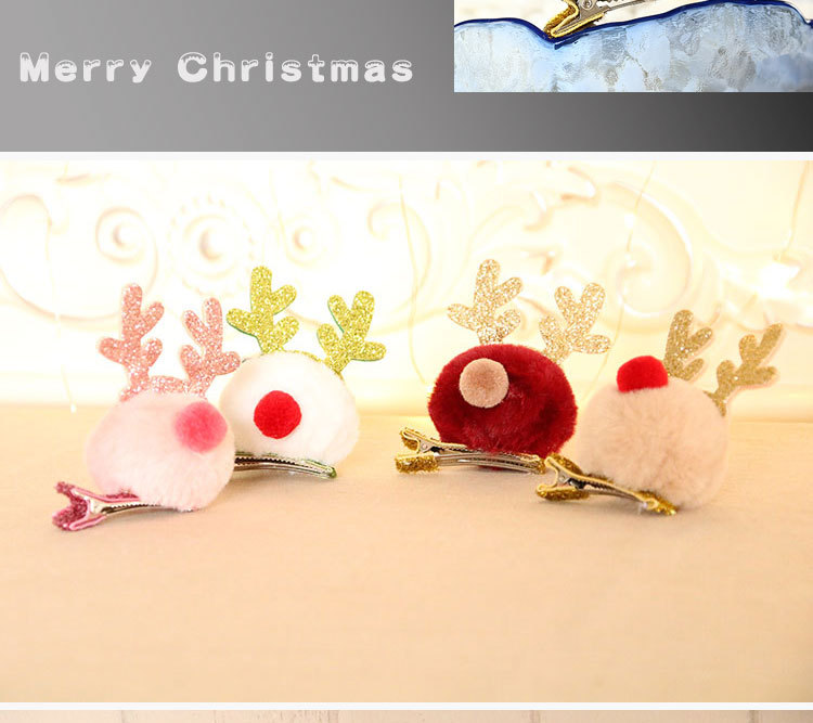 Christmas Decorations Antlers Hairpin Barrettes New Christmas Gift Headdress For Children And Kids Present Small Gift display picture 6