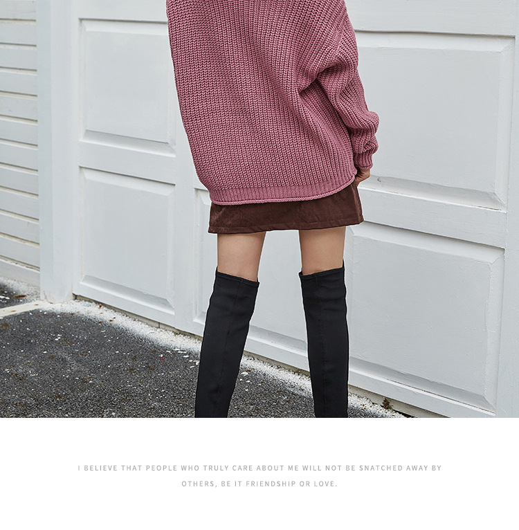 autumn and winter new sexy strapless sweater loose pullover NSYH7173