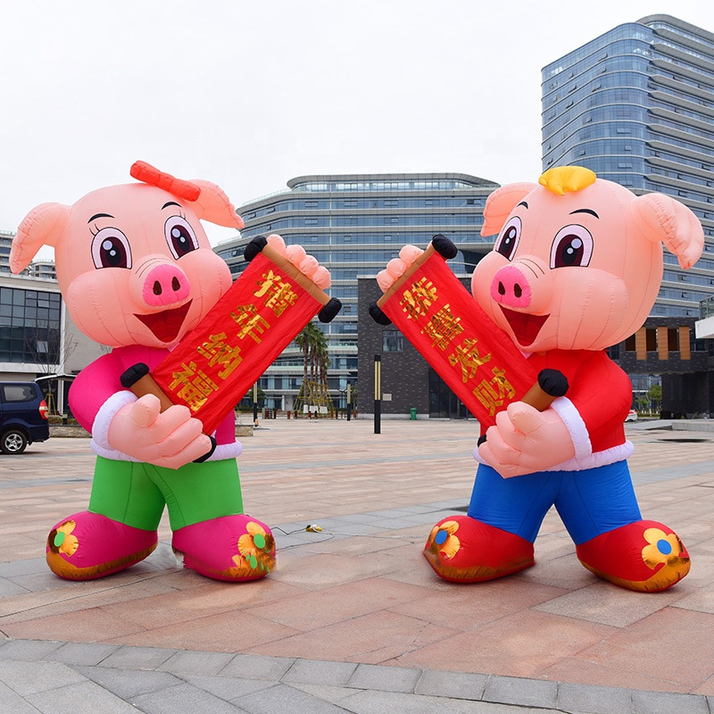 充气卡通气模气模定制厂家直销吉祥物开业庆典人气人偶充气猪招财