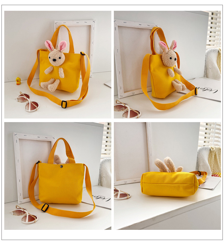 Korean children's bag, new Korean primary school canvas single-shoulder bag, Instagram cute rabbit crossbody bag, handbag Application Scenario