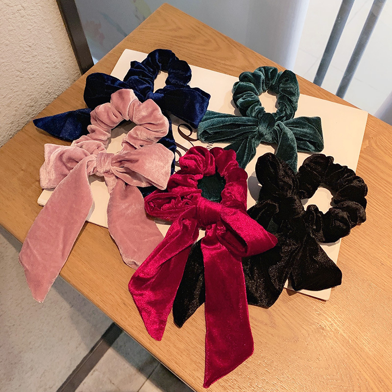 Korean   Streamer Hair Ring Simple  Tie Hair Scrunchies Wholesale display picture 3