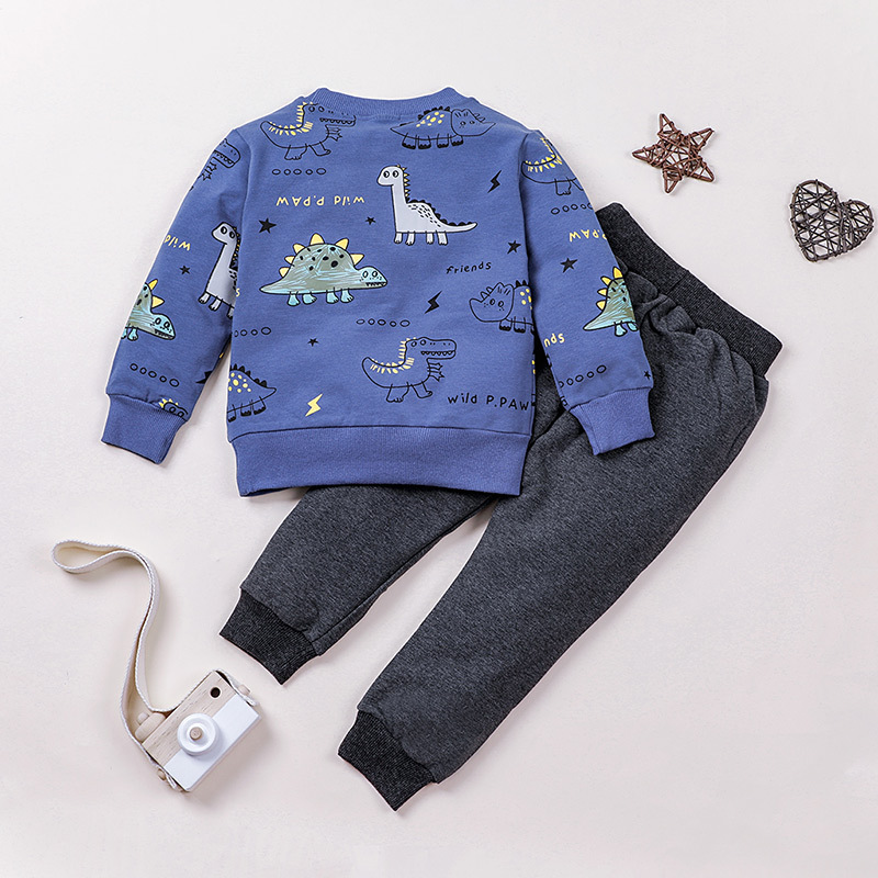 Korean Cartoon Pants Children's Casual Two-piece Boys Sweater Suit display picture 3