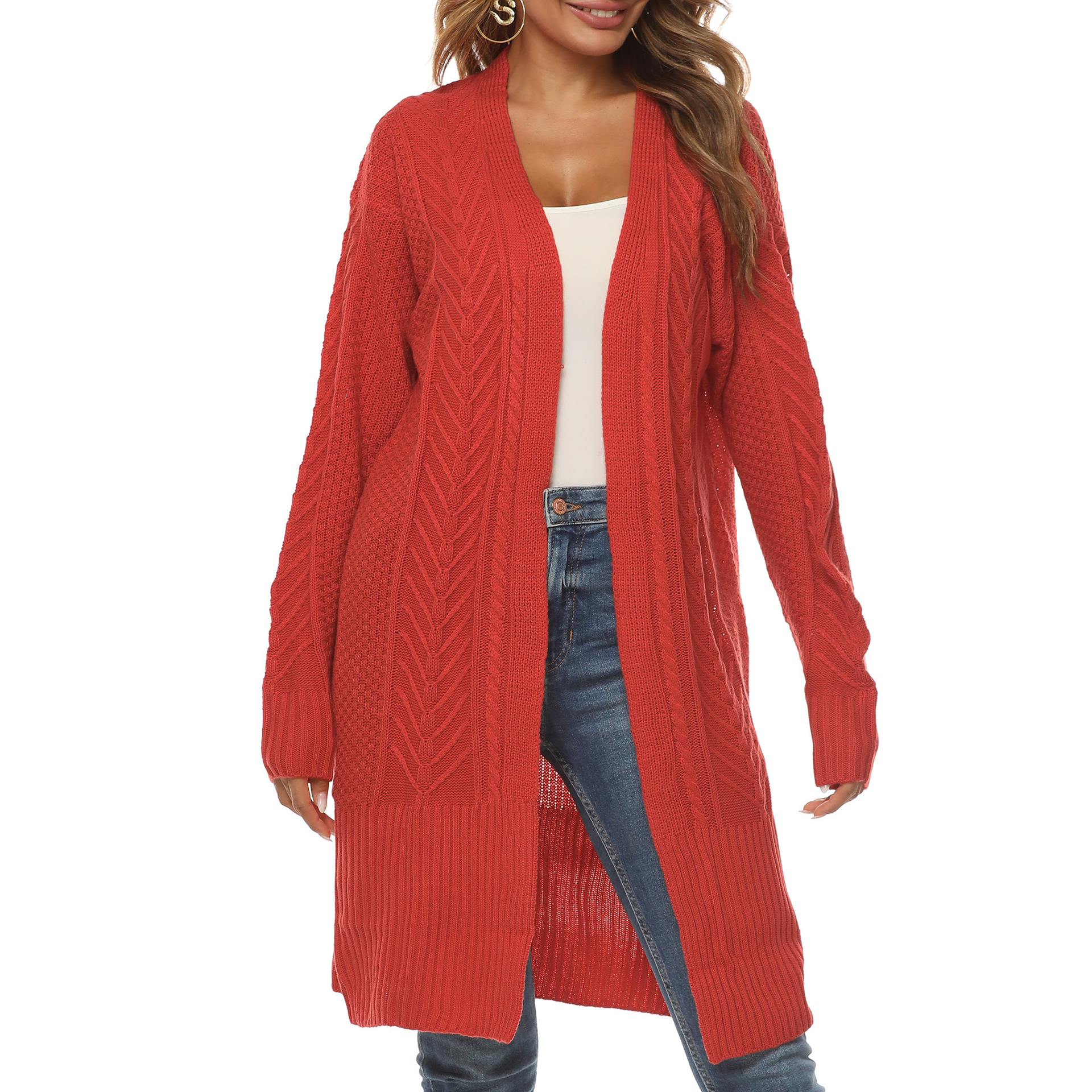 fashion versatile knitted cardigan NSOY28448