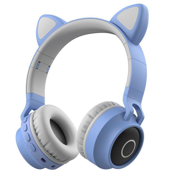Auriculares Bluetooth BT-028C, diseño de orejas de gato, estéreo 5.0, luminosos, lindos.