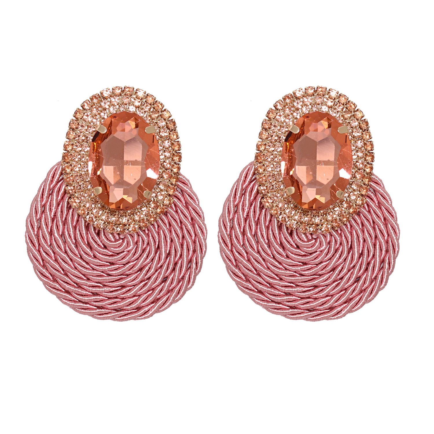 Boucles D&#39;oreilles Exagérées Rondes Géométriques En Strass Sauvage Coréen Nouvelle Mode display picture 11