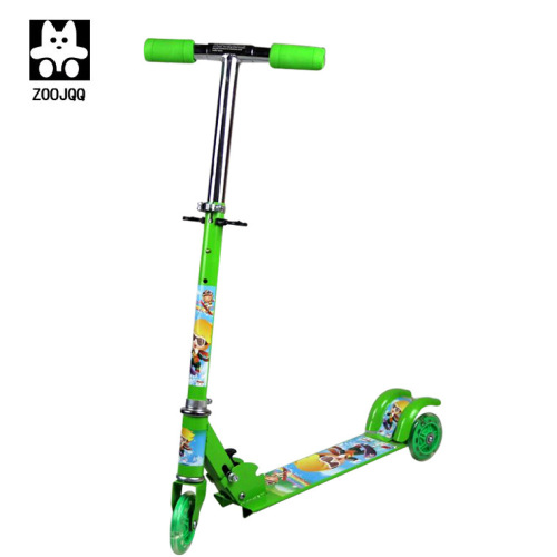 Children's Three-Wheeled Scooter with Folding, Shock Absorption, Brakes, and Glitter Wheels - OEM Wholesale from Zhejia