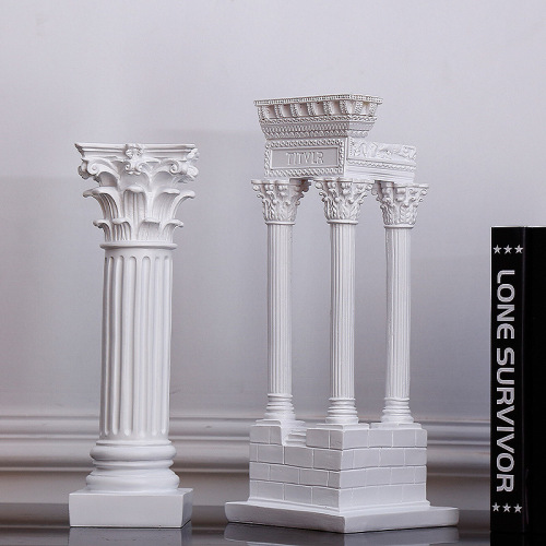 Greek Ancient City Temple Building Model Roman Column Decorative Item European Style Decoration Statues of Gypsum Columns Resin Sculpture 