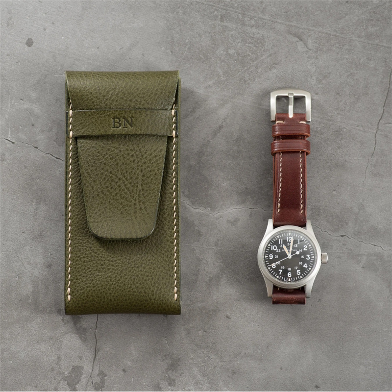 复古皮革手表袋 创意单支装手表袋 旅行便携手表收纳袋可订制LOGO