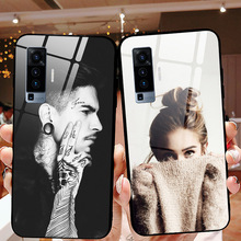 适用iPhone14Promax玻璃手机壳侧脸男新款苹果15美女12黑白保护套