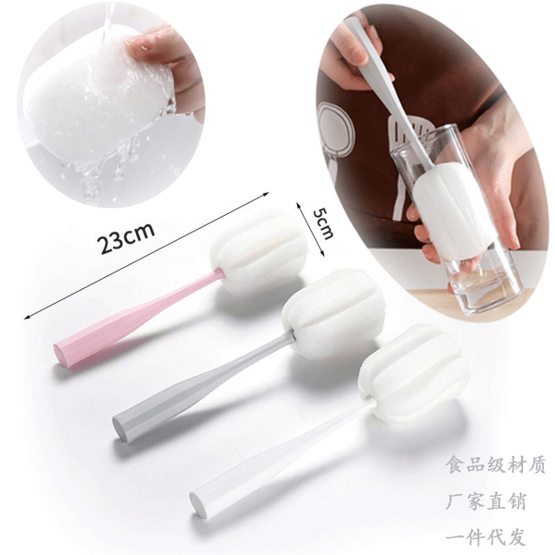 Manufactor wholesale lengthen Lazy man Cup Brush rotate Bottle Brush glass decontamination Cup Brush Long handle sponge Cleaning brush