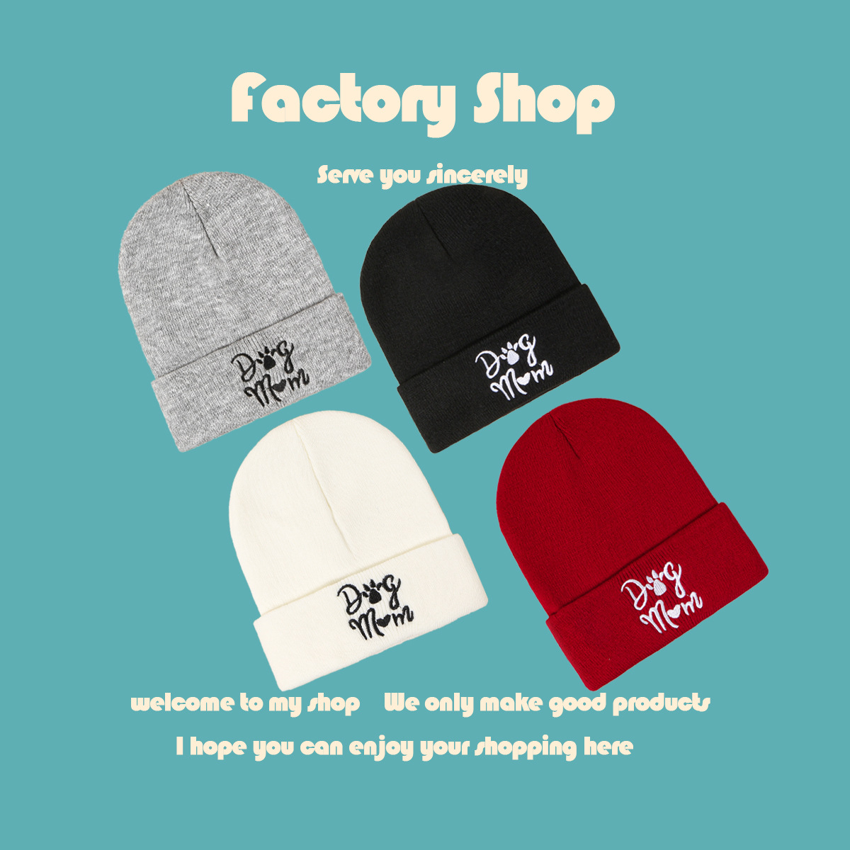 119g Weight Housewarming, Anniversary, Business, Wedding, Birthday, Festival Occasion Letter Pattern Unisex Gender Embroidery Design Korean Style Style Grey, White, Red, Black Color Fashion Knitted Hat 无
