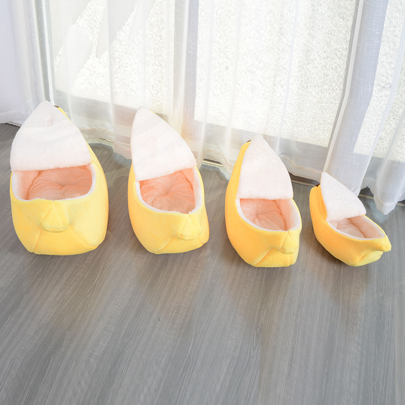 Fabricantes de suministro extraíble y lavable mascota nido perro estera transpirable perrera gato nido extraíble y lavable cama caliente esterilla Banana barco nido