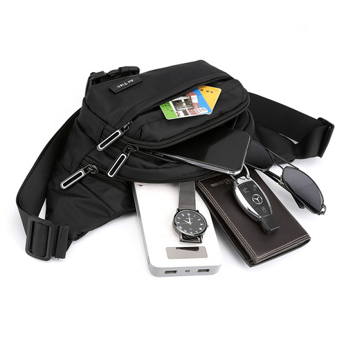 Summer  New Men's Waist Bag Lightweight Waterproof Oxford Cloth Phone Bag Outdoor Cycling Bag Multi Compartment Waist Bag