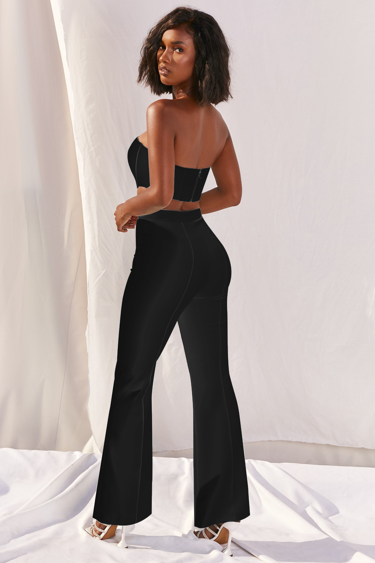 tube top trousers bell bottom two-piece suit  NSMI26131