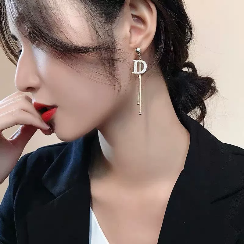 Long earrings with letters, high-quality style, 2020, internet celebrity