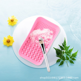 Spot silicone makeup brush cleaning pad square beauty tools scrubber manufacturers wholesale makeup brush scrubber pad