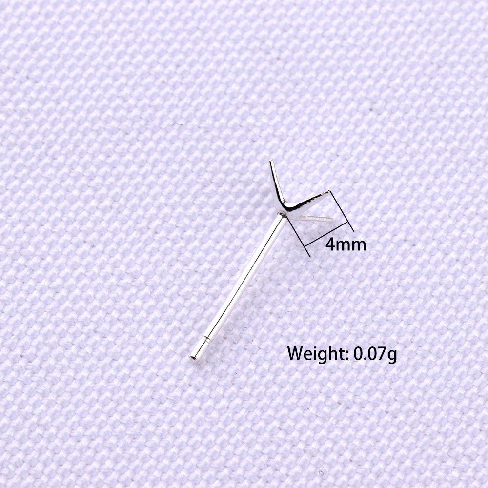6g Weight Auricular Needle Support Jewelry Making Type 10 PCS/Package Quantity 925 Sterling Silver Material Solid Color Pattern Simple Style, Classic Style Style Plating Craft 10 PCS/Package 925 Sterling Silver Solid Color Auricular Needle Support Ornament Needle 4