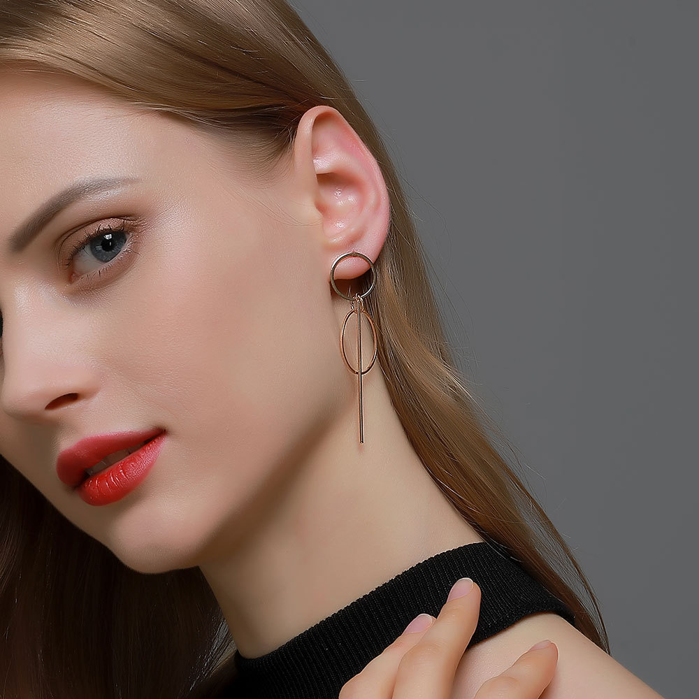 The Same Earring Star Simple And Versatile Long Geometric Earrings