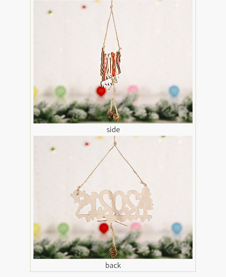 Christmas Decoration Letter Card Wooden Pendant display picture 2
