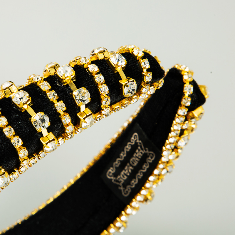 Full Diamond Thickened Non-slip Hairpin Sponge Rhinestone Women's Wide-sided Headband Wholesale Nihaojewelry display picture 4