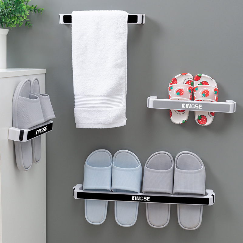Kreatives Badezimmer nicht perforierte Hausschuhe Lagerregal Toilettenregale Handtuchhalter Schuhregal Kche Topfabdeckung Rackpicture3